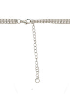 Silver-Plated Alloy Long Three Chain Flower Necklace - The Pari | Grocsy