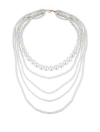 Gold-Polished Alloy Layered Pearl Elegant Necklace - The Pari | Grocsy
