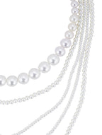 Gold-Polished Alloy Layered Pearl Elegant Necklace - The Pari | Grocsy