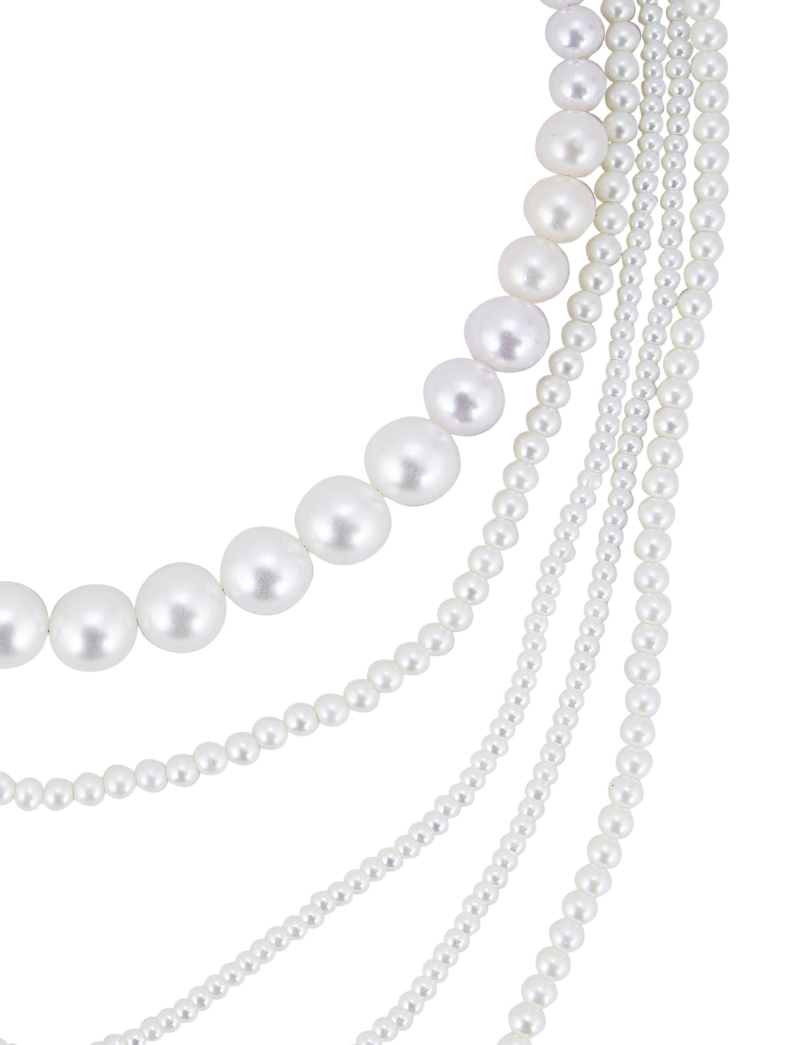 Gold-Polished Alloy Layered Pearl Elegant Necklace - The Pari | Grocsy