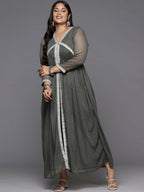 Ahalyaa Women's Traditional wear Kurta Set - Grey | Grocsy
