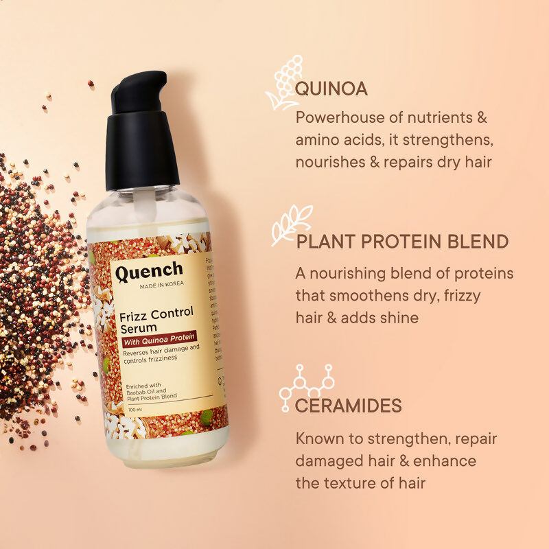 Quench Frizz Control Hair Serum with Quinoa & Ceramides | Grocsy