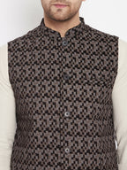 Even Apparels Black Merino Men Woven Nehru Jacket BF539 | Grocsy