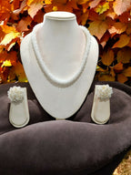 Inhanns Noor-E-Jalwa – Handmade Crystal Bead Necklace / Necklace With Earrings -Adjustable - White | Grocsy