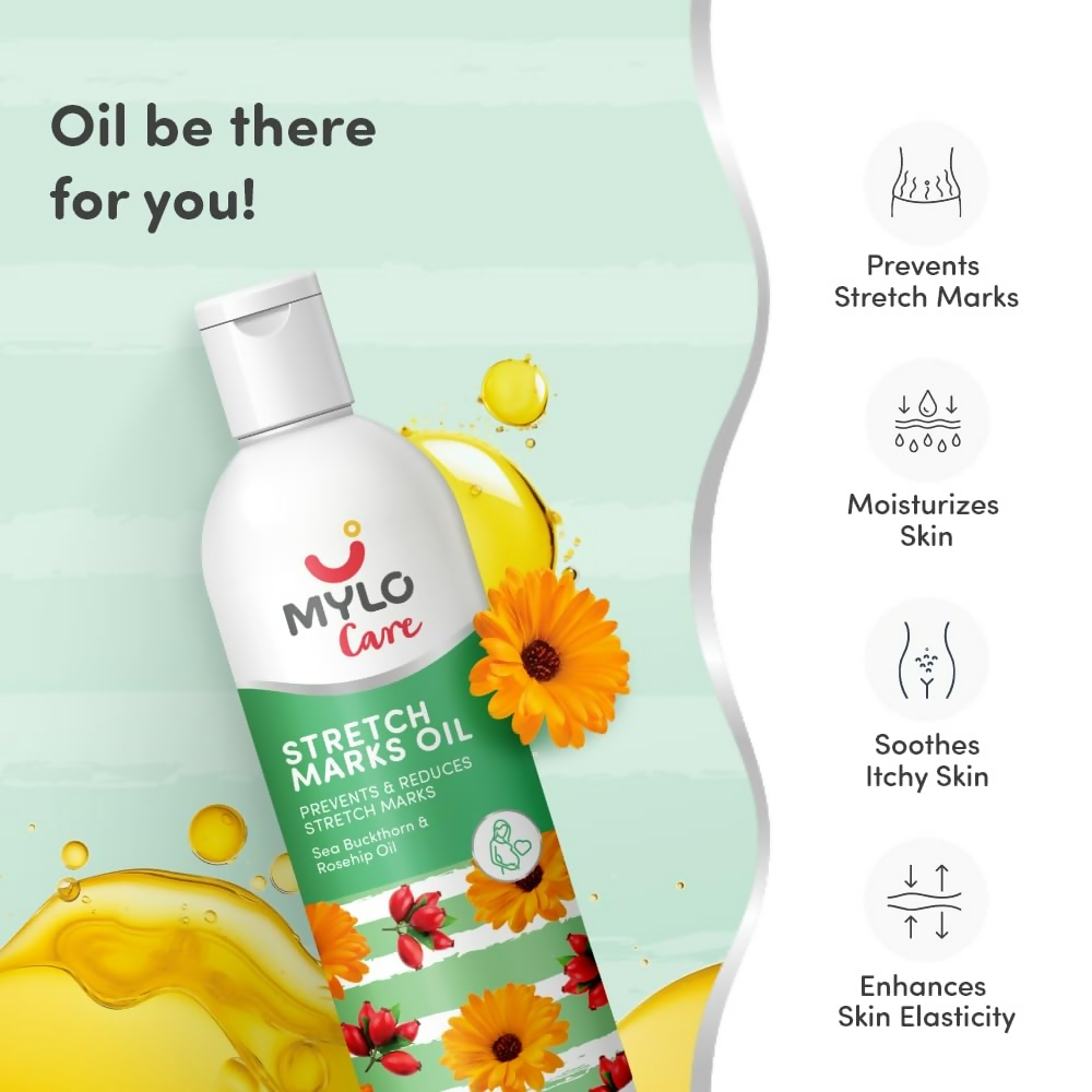 Mylo Care Stretch Marks Oil - with Sea Buckthorn | Grocsy