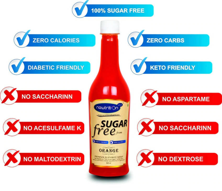 Newtrition Plus Sugar Free Rose & Orange Syrup | Grocsy