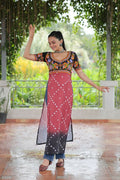 Vastranavya Black Navratri Special Kutchi Gamthi Work with Printed Kurti | Grocsy