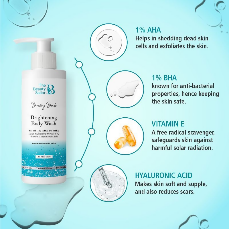 The Beauty Sailor Bursting Beads Body Wash Made With 1% AHA & BHA | Grocsy
