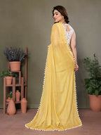 Designer Partywear Yellow Banglor Fancy Saree - Kanak | Grocsy