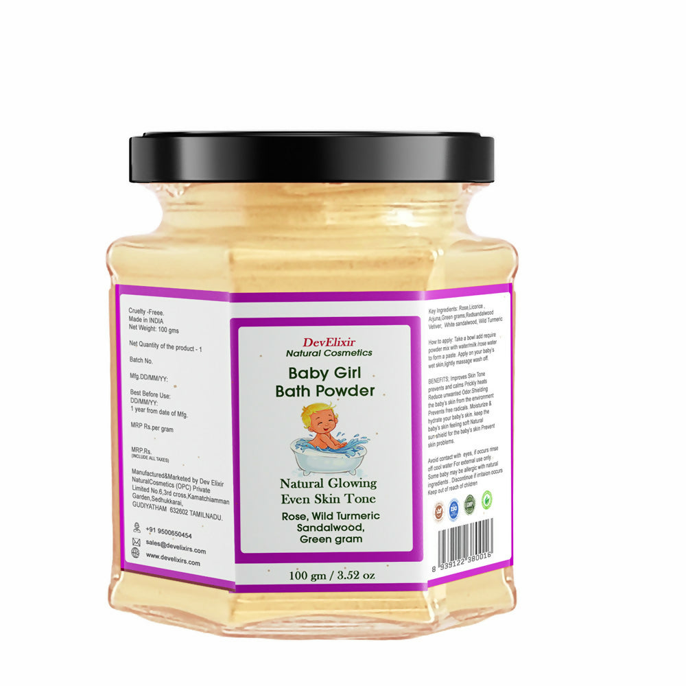 DevElixir Baby Girl Bath Powder Natural Glow & Even Skin Tone | Grocsy