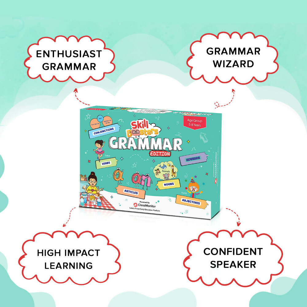 ClassMonitor English Grammar Learning Kit with Free Mobile App Skill Booster Learning Kit for kids of Age 5 - 8 Years | Grocsy