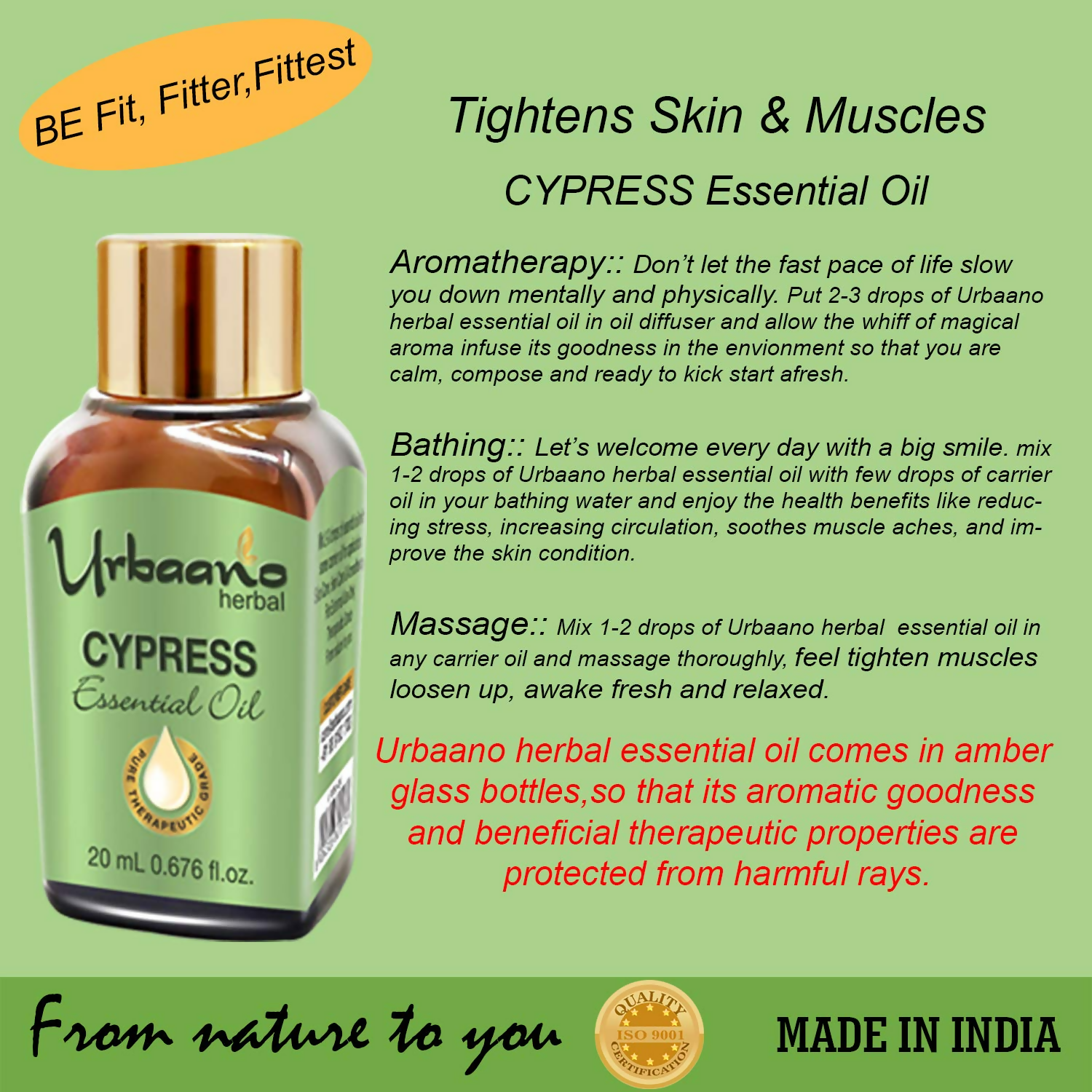 Urbaano Herbal Cypress Essential Oil | Grocsy