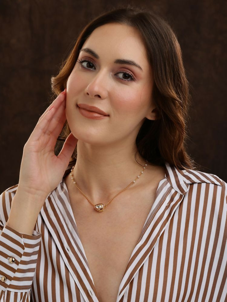 Gold Plated Kundan Necklace - Ruby Raang | Grocsy