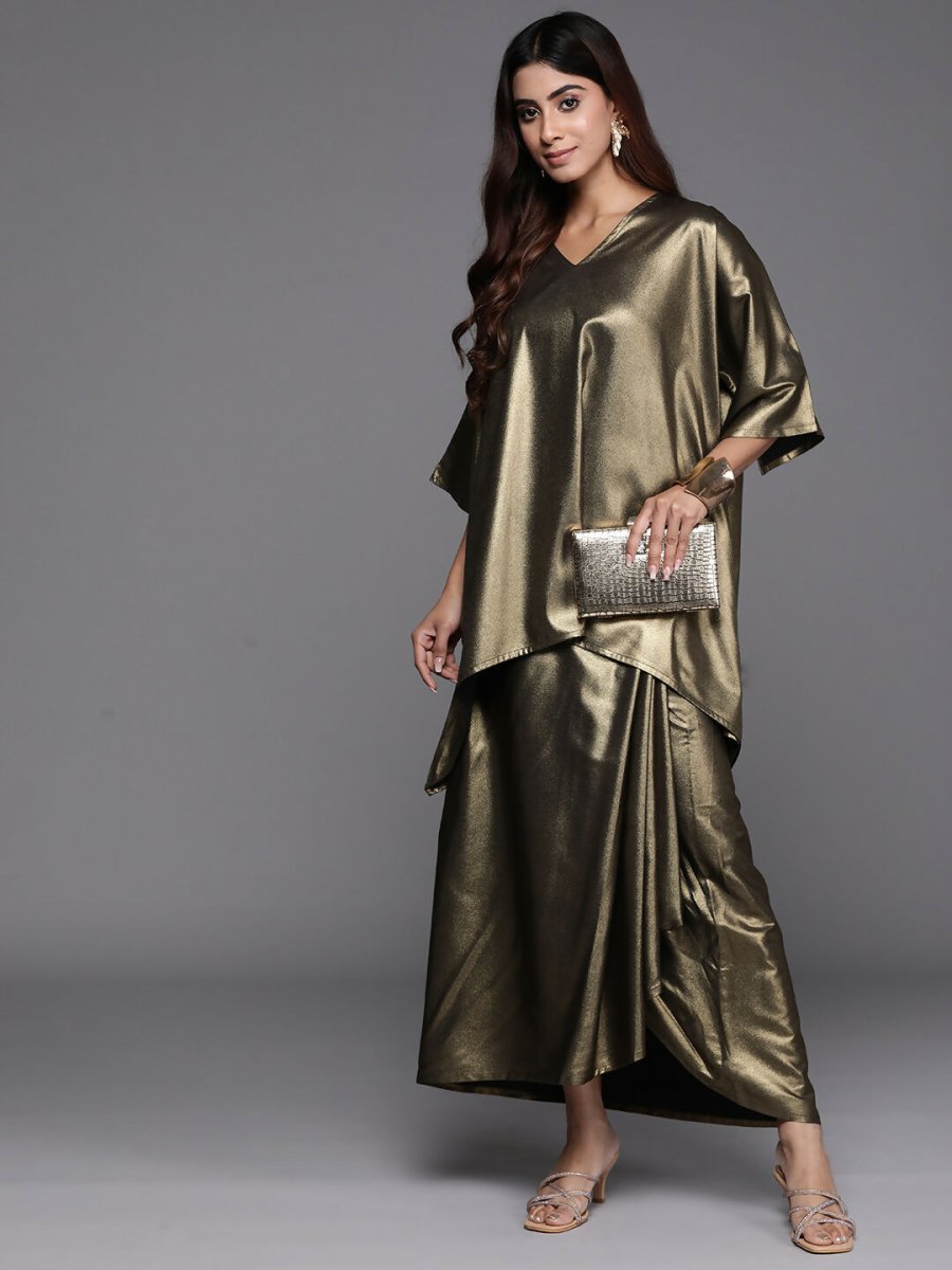 Ahalyaa Women's Traditional Wear Co-ods - Antiqe Gold | Grocsy