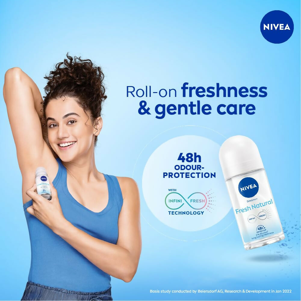 Nivea Fresh Natural Roll On 48 H Smooth & Beautiful Underarms For Women | Grocsy