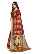 Vamika maroon Printed Art Silk Saree | Grocsy