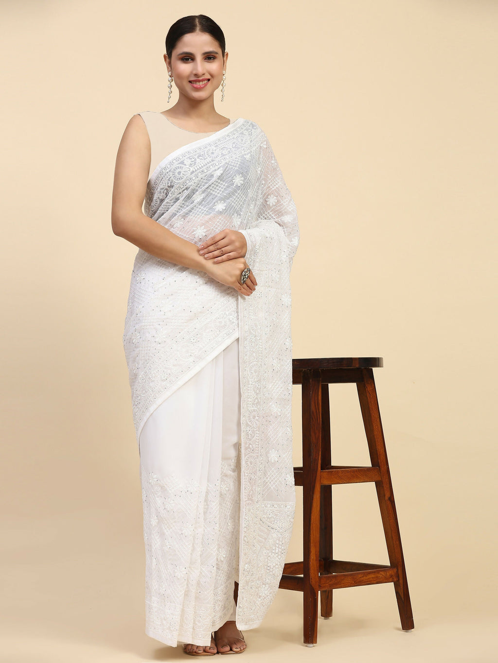 Vamsee Hemangi Georgette Saree | Grocsy