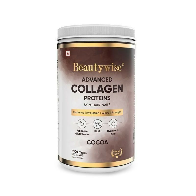 Beautywise Advanced Marine Collagen Anti-Aging Powder - Glutathione, HA & Biotin - Cocoa | Grocsy