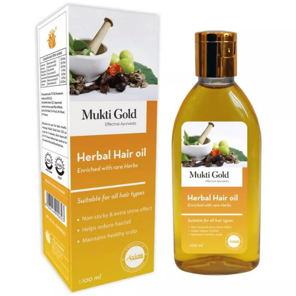 Axiom Mukti Gold Herbal Hair Oil | Grocsy