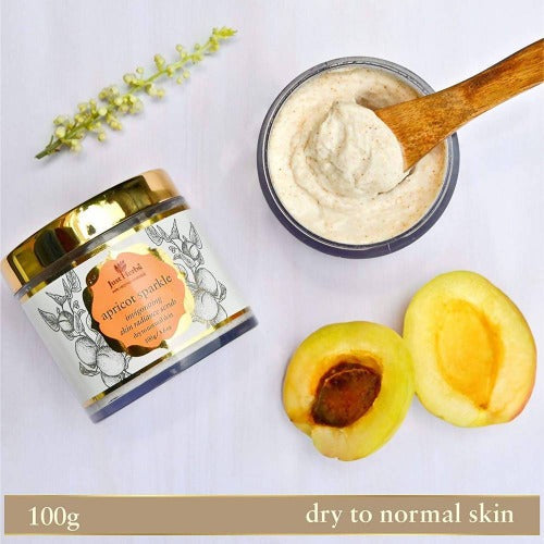 Just Herbs Apricot Sparkle Invigorating Skin Radiance Scrub | Grocsy
