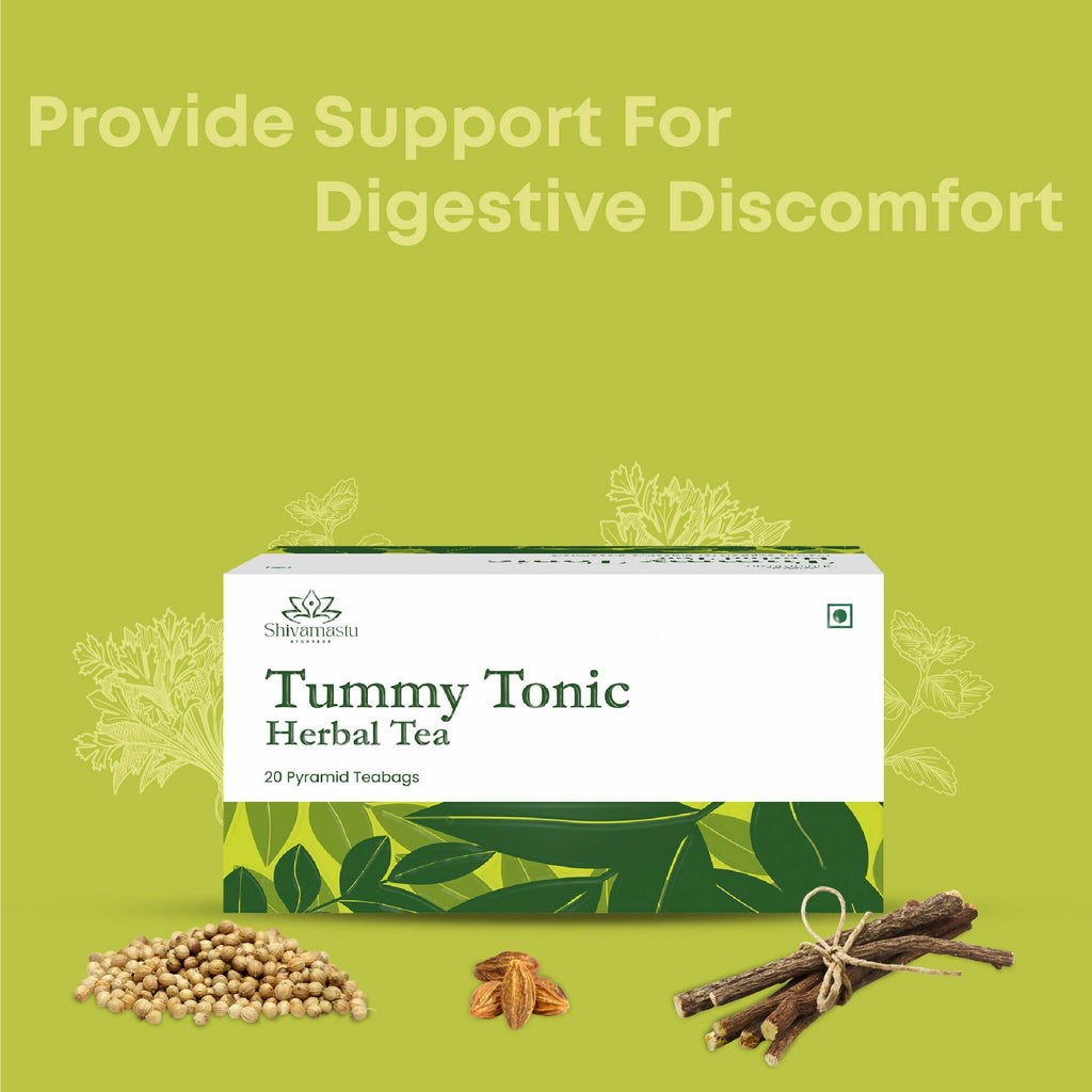 Shivamastu Ayurveda Tummy Tonic Herbal Tea - 20 Pyramid Teabags | Grocsy