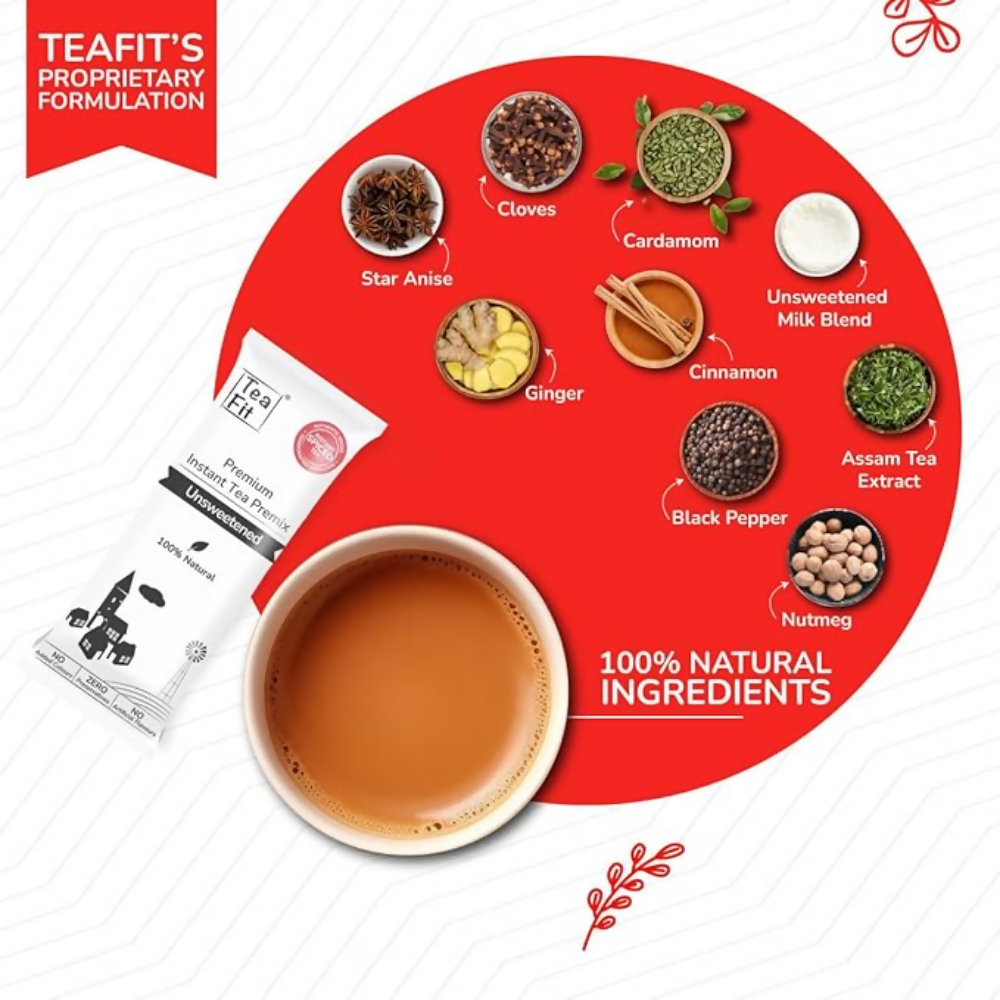 TeaFit Premium NO SUGAR Instant Masala Tea Premix | Grocsy