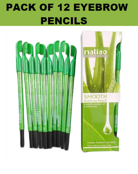Maliao Black Eyebrow Pencils For Ease And Precise Application (Pack Of 12) | Grocsy