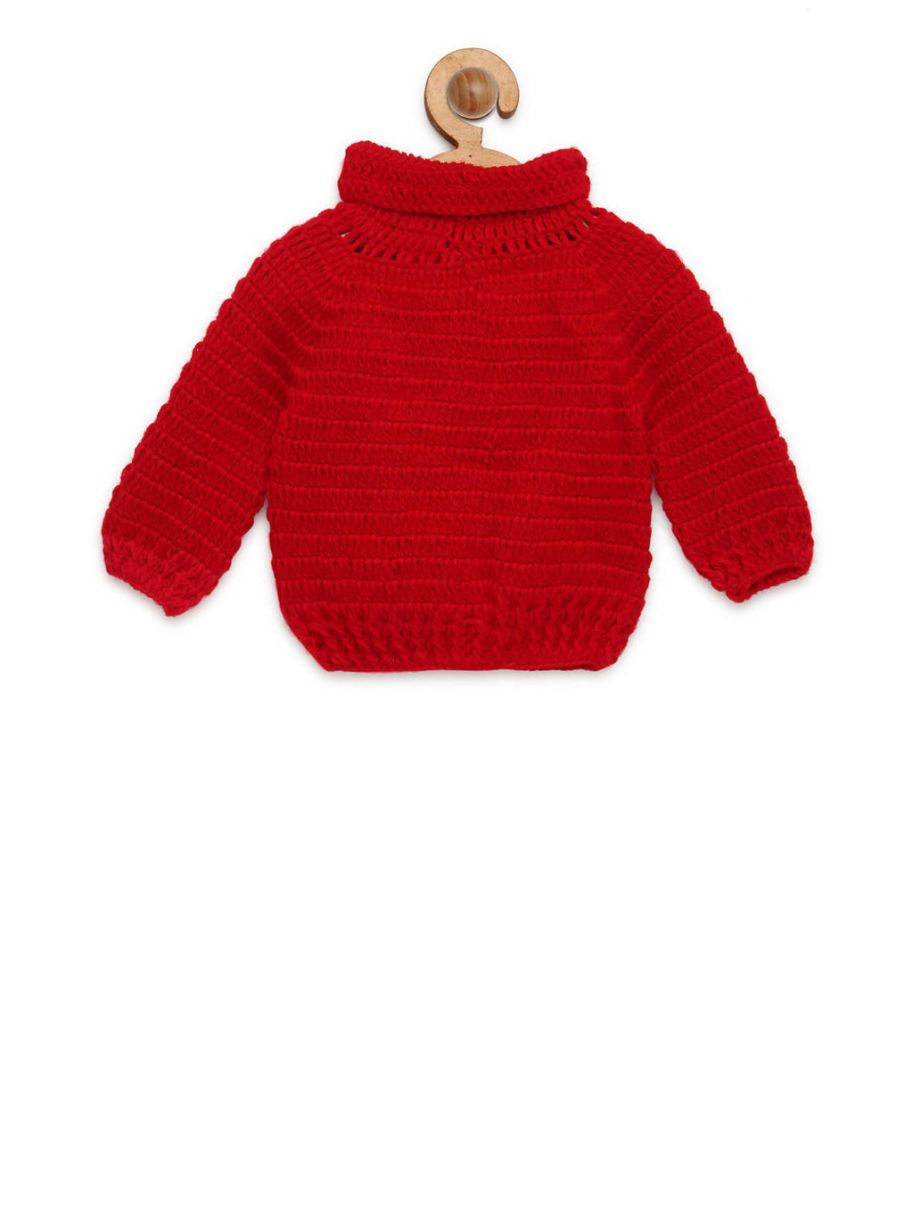 Chutput Kids Woollen Hand Knitted Jumbo Sweater - Red | Grocsy