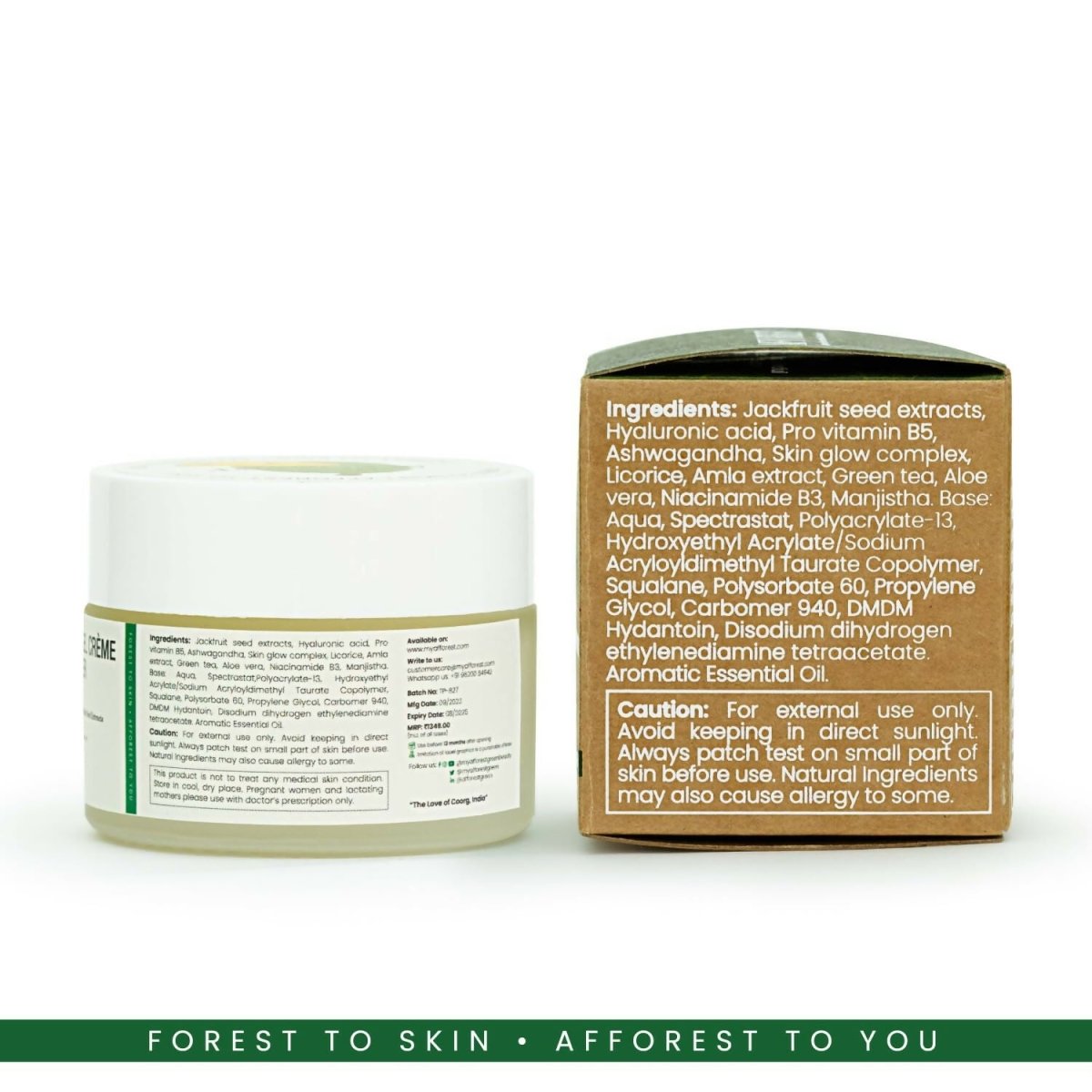 Afforest Jackfruit Gel Creme Moisturiser SPF 25 PA+++ | Grocsy
