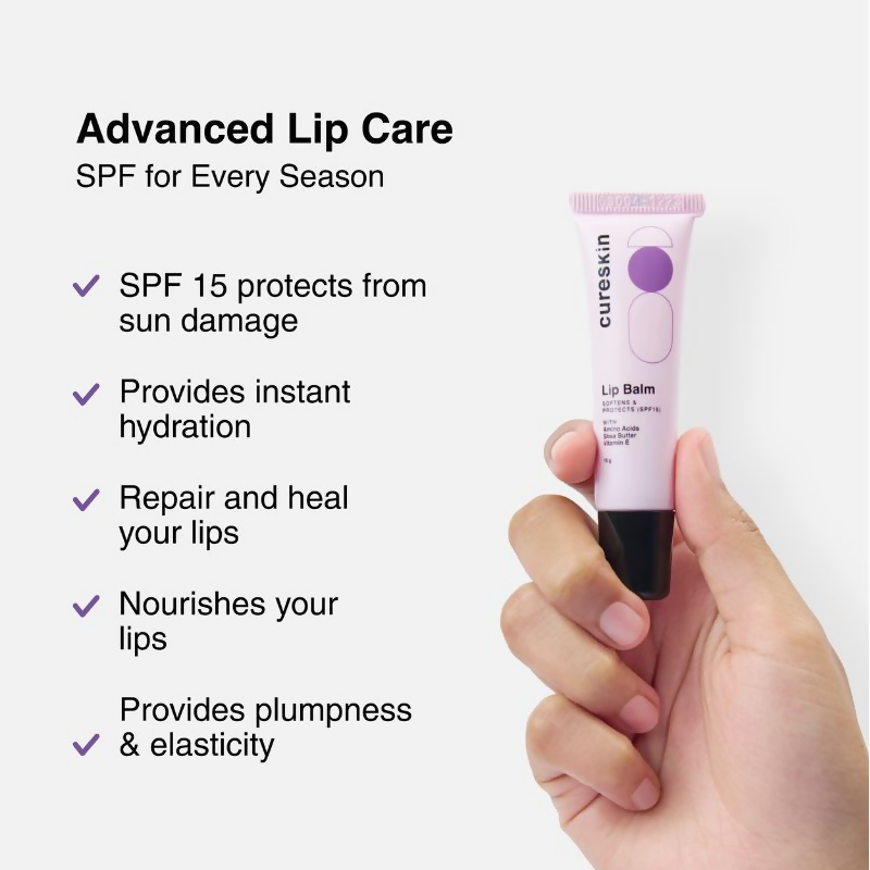 Cureskin Lip Balm With SPF 15 Amino Acids, Shea Butter & Vitamin E | Grocsy