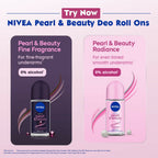 Nivea Pearl and Beauty Deo Roll On With Pearl Extracts & Avocado Oil 48 H Smooth & Beautiful Underarms 0% Alcohol | Grocsy
