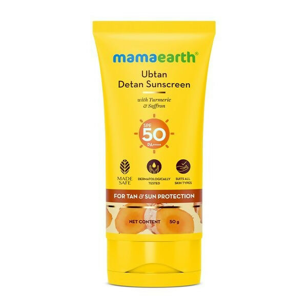Mamaearth Ubtan Detan Sunscreen With Turmeric & Saffron For Sun Protection | Grocsy