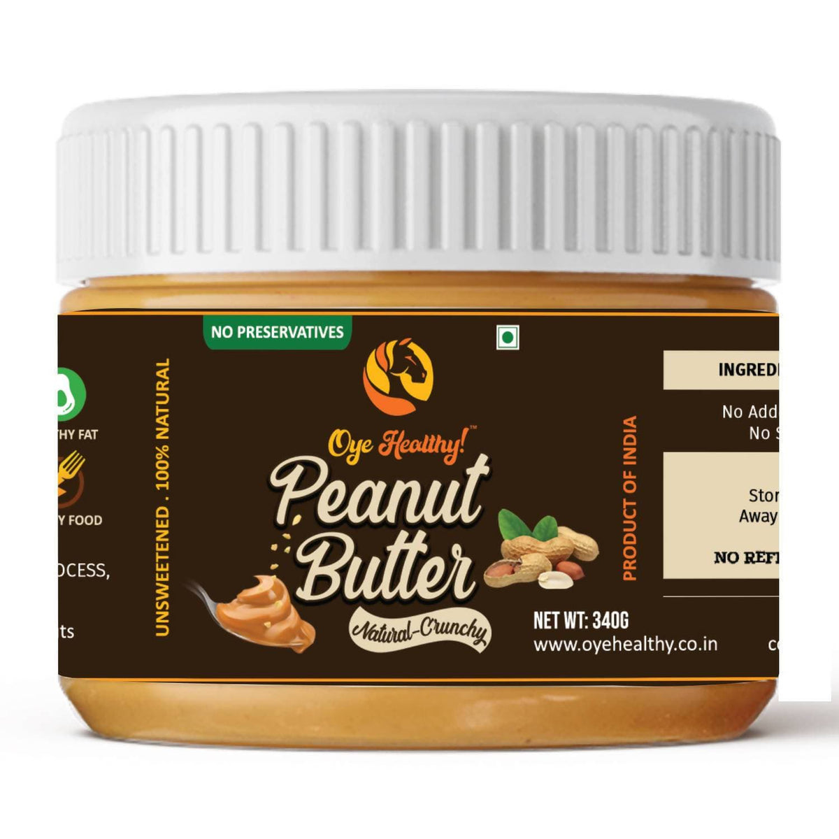 Oye Healthy Peanut Butter Natural Crunchy | Grocsy