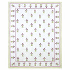 Floral Hand Block Printed Double 90x108 Inches Bedspread with 2 Pillow Covers | Grocsy