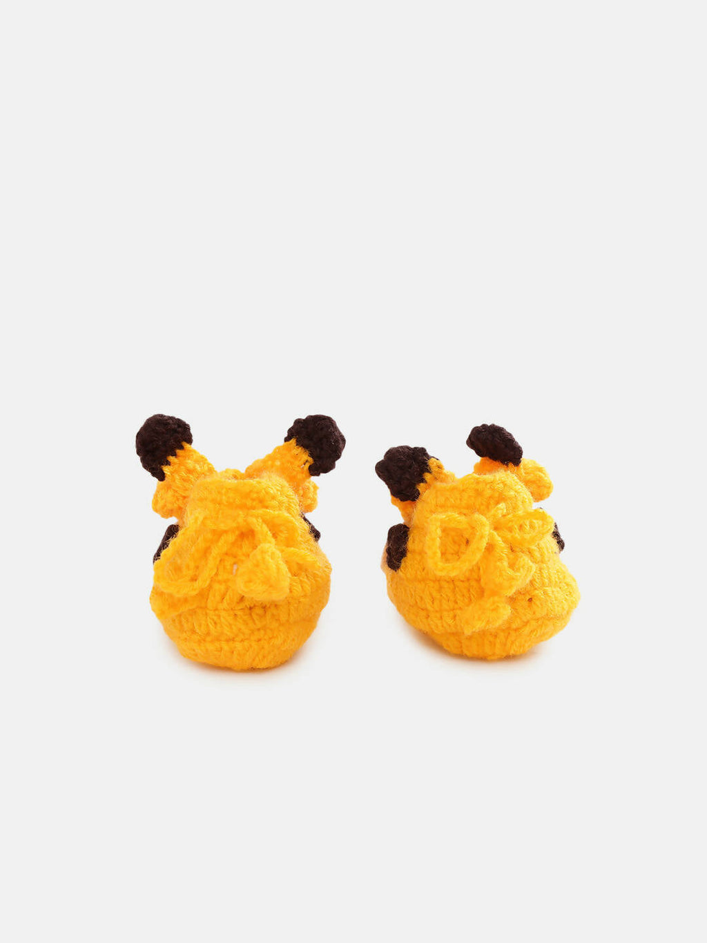 Chutput Kids Woollen Hand Knitted Giraffe Detailed Booties - Yellow | Grocsy