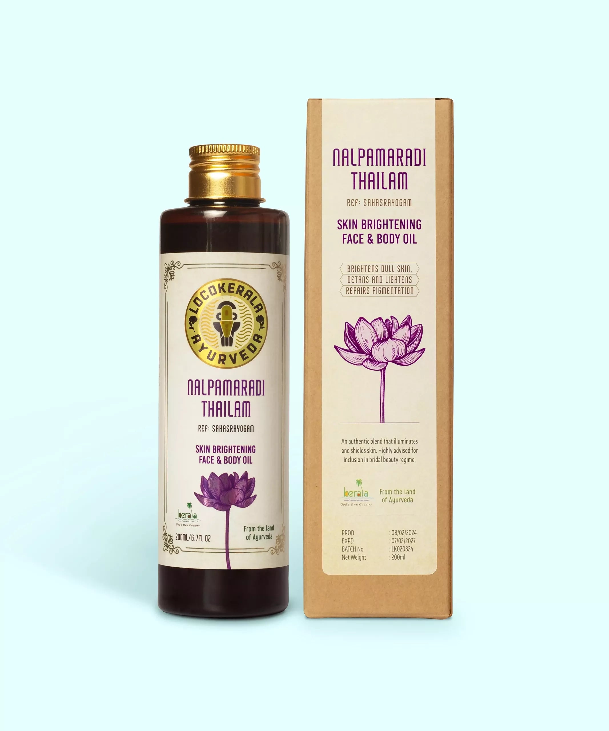 LocoKerala Nalpamaradi Thailam – Heritage Ayurveda Oil for Skin Toning | Grocsy