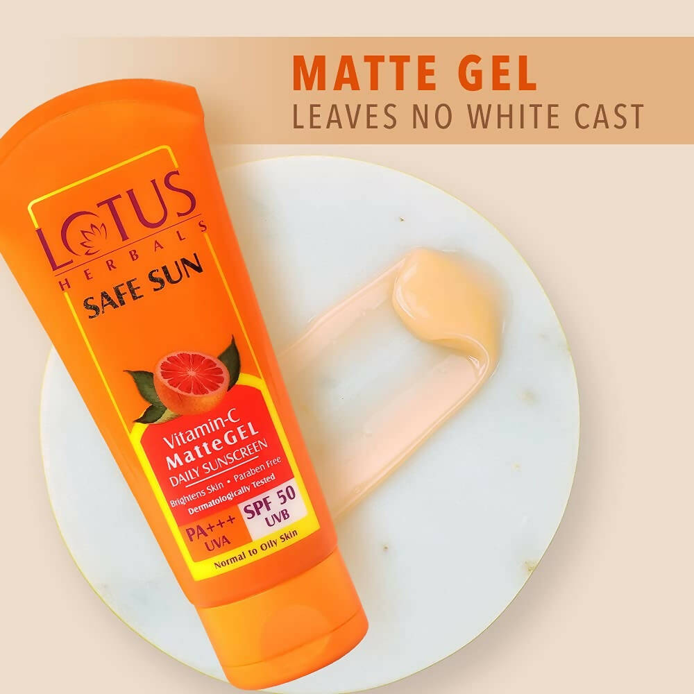 Lotus Herbals Safe Sun Vitamin C Matte Gel Daily Sunscreen SPF 50 PA+++ | Grocsy