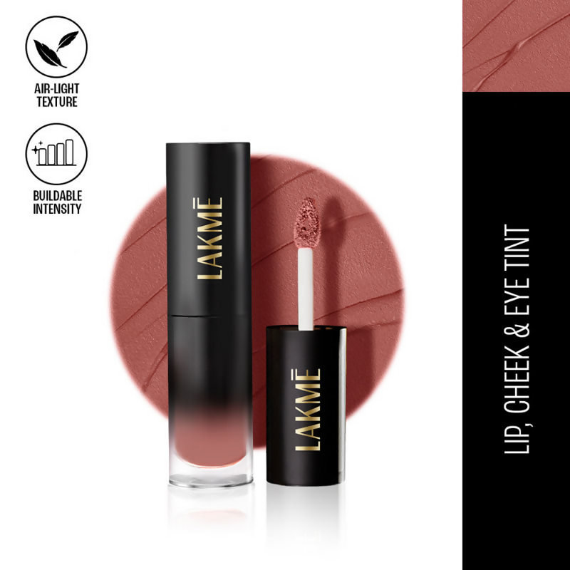 Lakme Xtraordin-Airy One-And-Done Lip, Eye & Cheek Tint - Nude Nudge | Grocsy