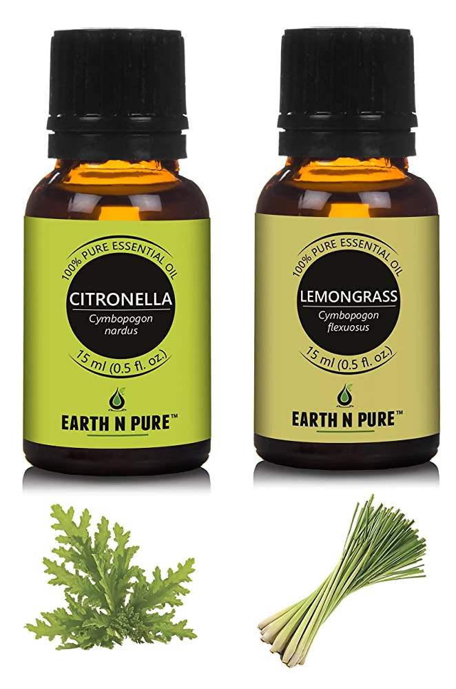 Earth N Pure Lemongrass & Citronella Essential Oils | Grocsy