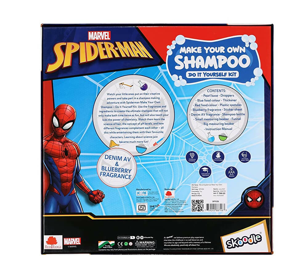 Skoodle Marvel Spiderman Make Your Own Shampoo - Do It Yourself Kit | Grocsy