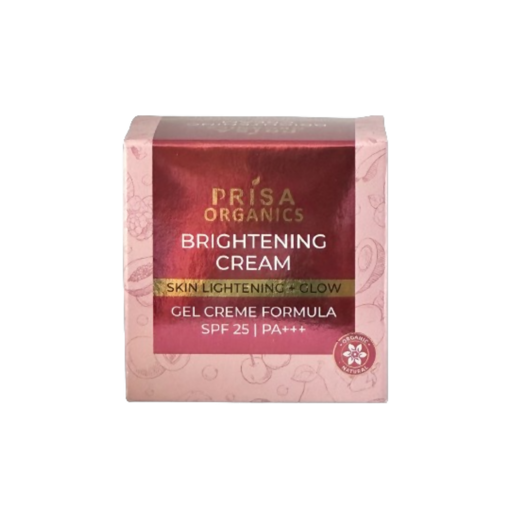 Prisa Organics Brightening Cream for Skin Lightening & Glow, Gel Cream Formula, SPF 25 PA+++ | Grocsy