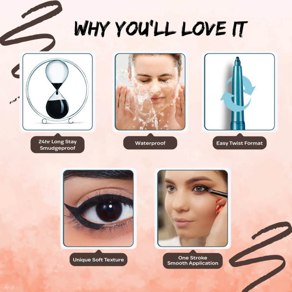 Faces Canada Ultime Pro Twist Eye Kajal Liner - Brown 02 | Grocsy
