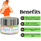 Vigini Natural Actives Anti Acne Face Day Night Gel for Men Women | Grocsy