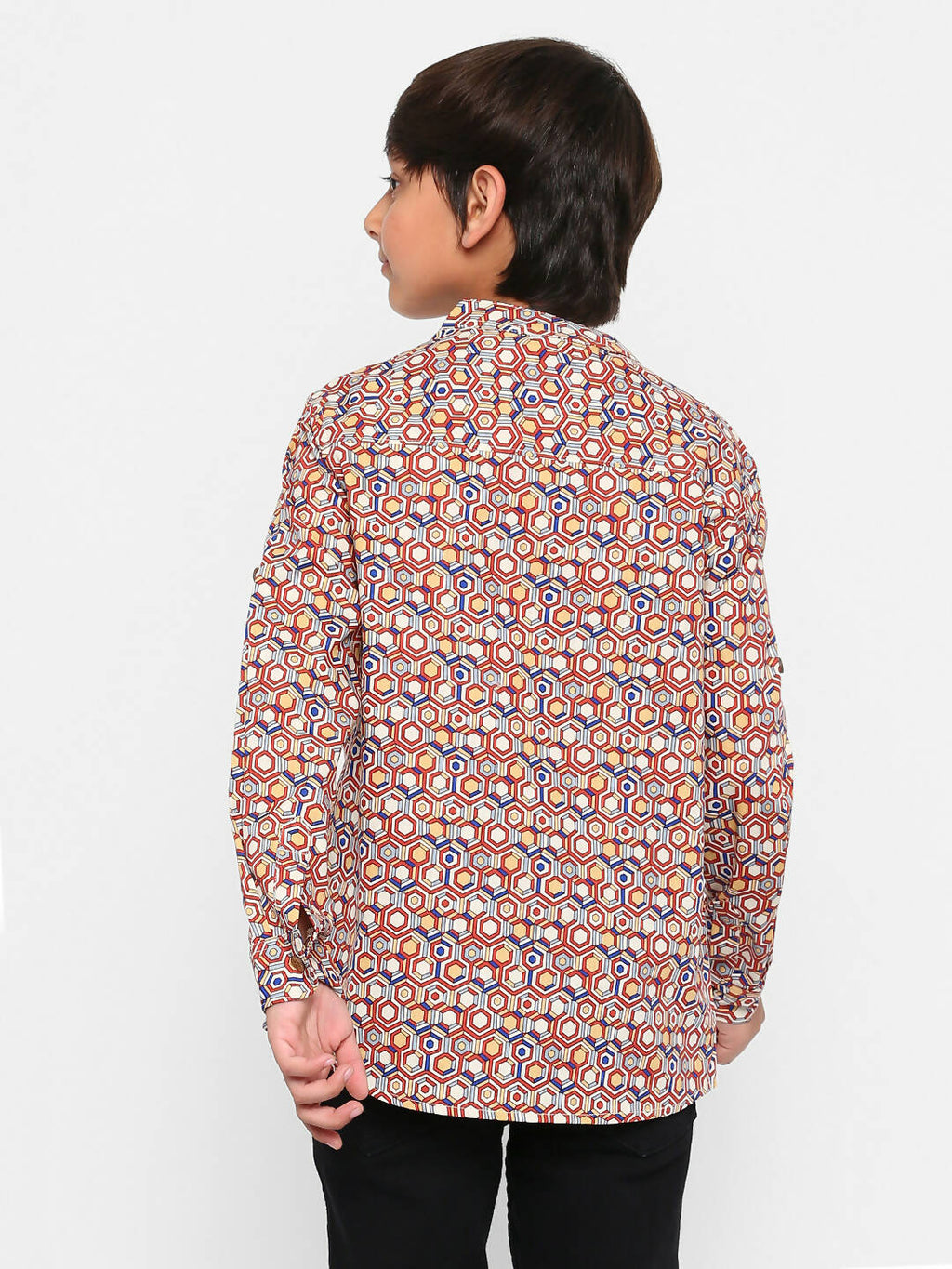 Manet Ethnic Full Sleeves Printed Shirt - Brown | Grocsy