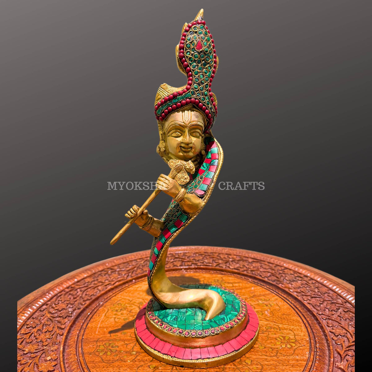 Brass Antique Krishna Idol | Grocsy