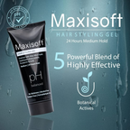 Maxisoft Hair Styling Gel With Aloe Vera Witch Hazel Extract Hydrolyzed Keratin & Pro Vitamin B3 & B5 pH Balanced | Grocsy