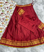 Teeya Creation Womens New Trendy Red Traditional Pleated Lehenga Choli Set with Floral Printed Dupatta and Contrast Zari Border Set | Grocsy