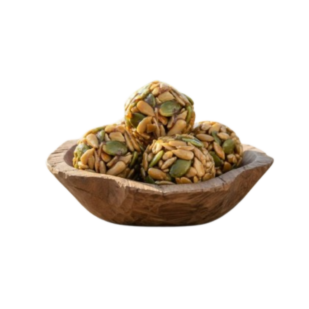 Sreshta Farms Healthy Seed Laddu – Muskmelon, Sunflower & Watermelon Blend | Grocsy