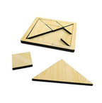 Kraftsman Portable Wooden Tangram Puzzle | 7 Pieces Puzzle Board for Kids and Adults | Travel Pouch Included | Grocsy