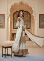 Teeya Creation Multi Color Star Georgette Heavy Embroidery Work Functional Wear Salwar Suit | Grocsy